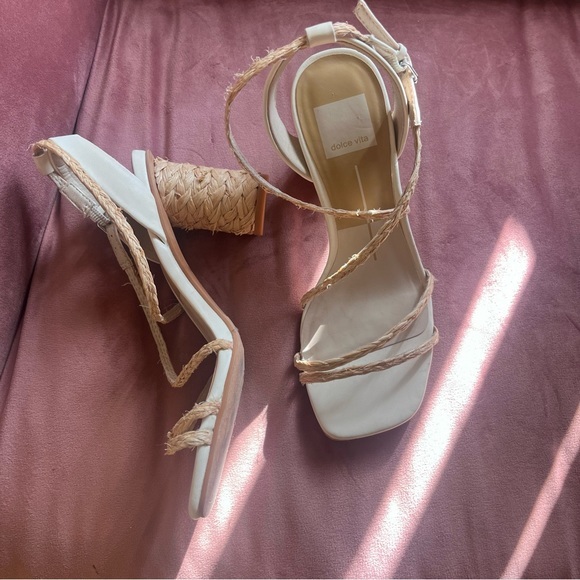Dolce Vita Shoes - Dolce vita white square toe heels textural raffia